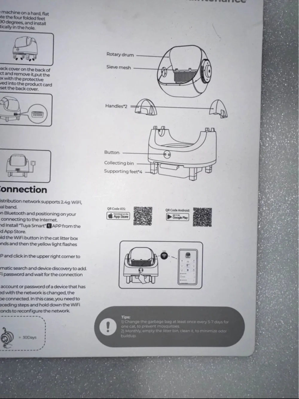 Automatic Self-Cleaning Cat Litter Box - White and Black